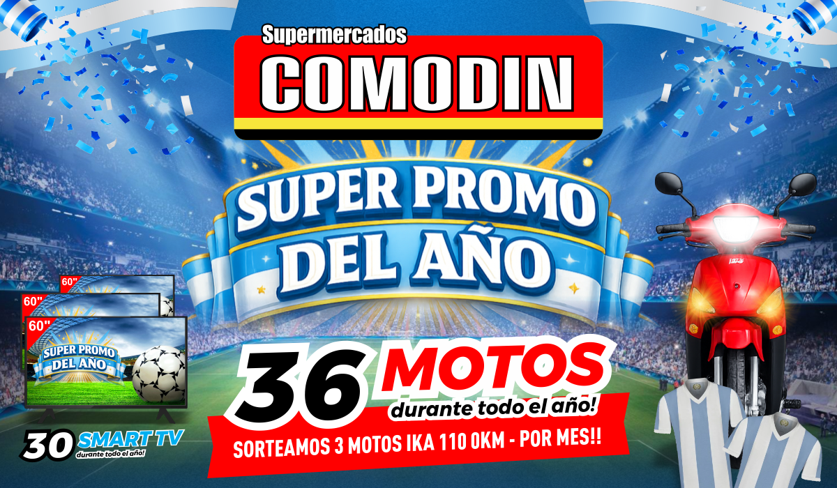 COMODÍN Y MAXICOMODÍN LANZAN LA MEJOR PROMOCIÓN DEL AÑO: 36 MOTOS, 30 SMART TV Y PREMIOS DURANTE MÁS DE UN AÑO
